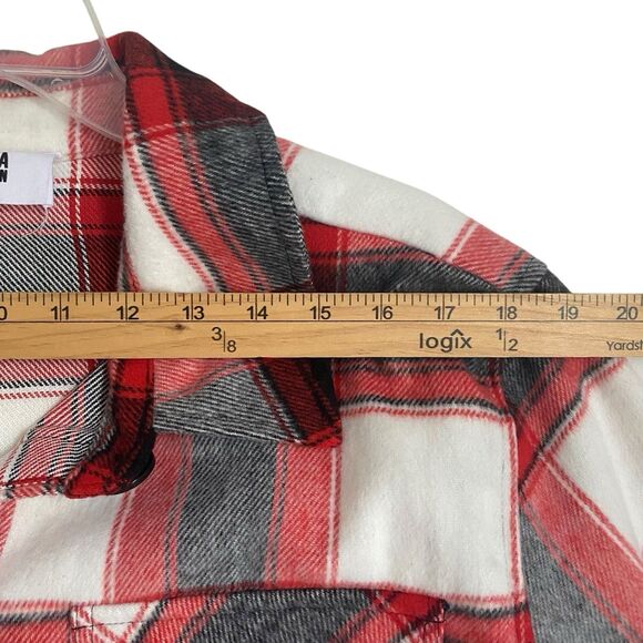 BB Dakota Steve Madden Fleece Shacket Shirt Women 2XL Red Black Plaid Western - Picture 5 of 9